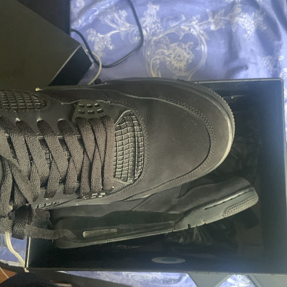 Air Jordan 4 “Black Cats” Black/ Graphite size 12 - Picture 3 of 7